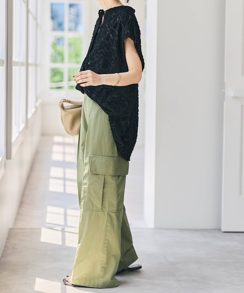 Spick & Span（スピックアンドスパン）の「シアージャガードフレンチシャツ（シャツ/ブラウス・レディース・ブラウン/ホワイト/ブラック・FREE）」の12枚目の写真