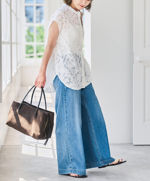 Spick & Span（スピックアンドスパン）の「シアージャガードフレンチシャツ（シャツ/ブラウス・レディース・ブラウン/ホワイト/ブラック・FREE）」の20枚目の写真