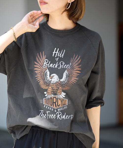 FRAMeWORK(フレームワーク)の「≪ 新色 / 追加≫GOOD ROCK SPEED 別注モーターサイクルTshirt(Tシャツ/カットソー・レディース・スミクロ/ブラウン・FREE)」の12枚目の写真