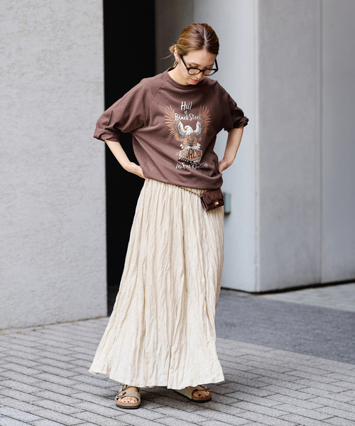 FRAMeWORK(フレームワーク)の「≪ 新色 / 追加≫GOOD ROCK SPEED 別注モーターサイクルTshirt(Tシャツ/カットソー・レディース・スミクロ/ブラウン・FREE)」の13枚目の写真