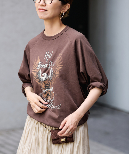 FRAMeWORK(フレームワーク)の「≪ 新色 / 追加≫GOOD ROCK SPEED 別注モーターサイクルTshirt(Tシャツ/カットソー・レディース・スミクロ/ブラウン・FREE)」の17枚目の写真
