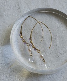 デザインワイヤーと雫のピアス(アレルギー対応ピアス)