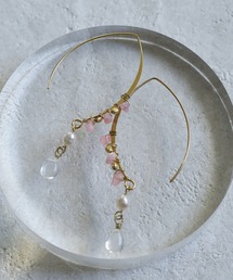 デザインワイヤーと雫のピアス(アレルギー対応ピアス)