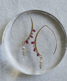 デザインワイヤーと雫のピアス(アレルギー対応ピアス)