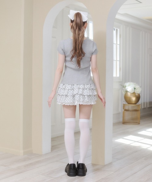 Rmine(アールマイン)の「ミニチェック柄 3段ティアードスカート(スカパン付き)(スカート・レディース・ブラック/ホワイト・SMALL)」の7枚目の写真