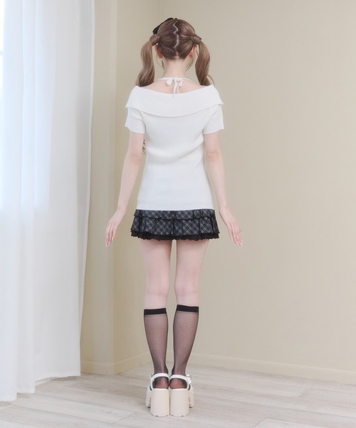 Rmine(アールマイン)の「ミニチェック柄 3段ティアードスカート(スカパン付き)(スカート・レディース・ブラック/ホワイト・SMALL)」の14枚目の写真