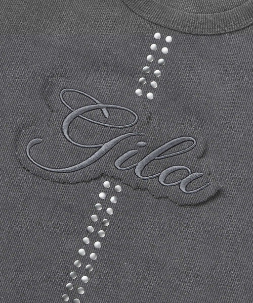 GILAARCHIVE(ギラアーカイブ)の「GILA ARCHIVE/スタッズパッチロゴT(Tシャツ/カットソー・レディース・ブラック/ホワイト/チャコール・FREE)」の15枚目の写真