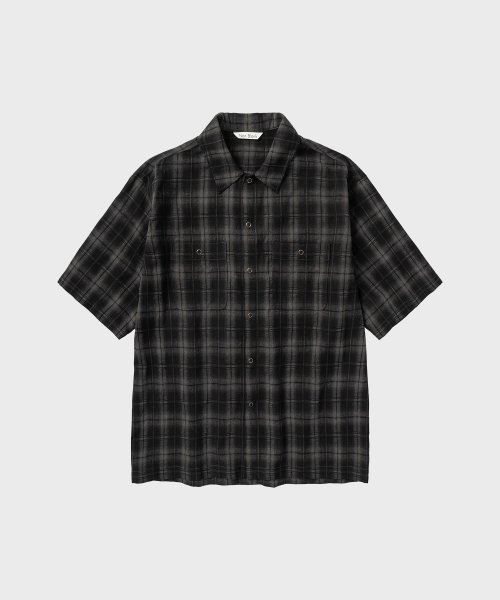 NONBLANK(ノンブランク)の「フランネルオンブレチェックHSシャツ_DARK GREY(シャツ/ブラウス・メンズ・ダークグレー・SMALL/MEDIUM/LARGE/X-LARGE)」の1枚目の写真