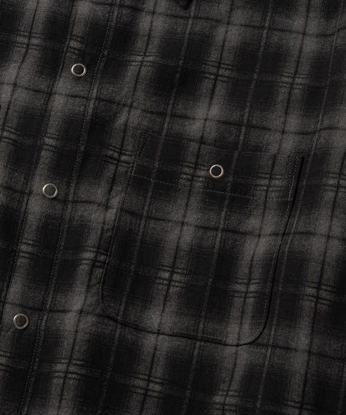 NONBLANK(ノンブランク)の「フランネルオンブレチェックHSシャツ_DARK GREY(シャツ/ブラウス・メンズ・ダークグレー・SMALL/MEDIUM/LARGE/X-LARGE)」の4枚目の写真