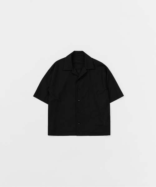 LAPIIS(ラピス)の「FINE WOOL RIPSTOP OPEN COLLAR SHIRT(シャツ/ブラウス・メンズ・ホワイト/ブラック・M/L)」の1枚目の写真