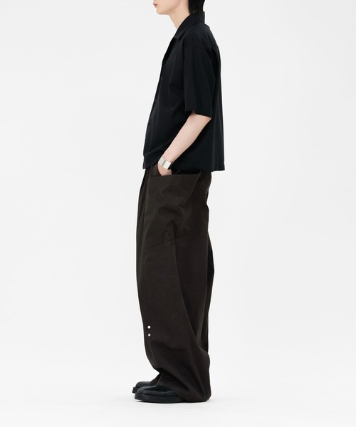 LAPIIS(ラピス)の「FINE WOOL RIPSTOP OPEN COLLAR SHIRT(シャツ/ブラウス・メンズ・ホワイト/ブラック・M/L)」の4枚目の写真
