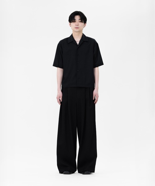 LAPIIS(ラピス)の「FINE WOOL RIPSTOP OPEN COLLAR SHIRT(シャツ/ブラウス・メンズ・ホワイト/ブラック・M/L)」の8枚目の写真