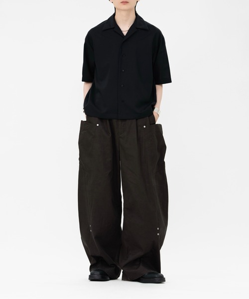 LAPIIS(ラピス)の「FINE WOOL RIPSTOP OPEN COLLAR SHIRT(シャツ/ブラウス・メンズ・ホワイト/ブラック・M/L)」の3枚目の写真