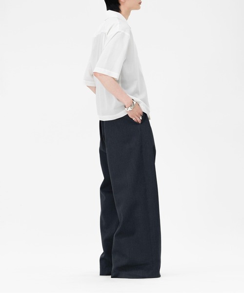 LAPIIS(ラピス)の「FINE WOOL RIPSTOP OPEN COLLAR SHIRT(シャツ/ブラウス・メンズ・ホワイト/ブラック・M/L)」の12枚目の写真