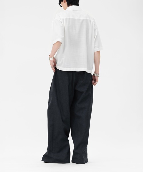 LAPIIS(ラピス)の「FINE WOOL RIPSTOP OPEN COLLAR SHIRT(シャツ/ブラウス・メンズ・ホワイト/ブラック・M/L)」の13枚目の写真