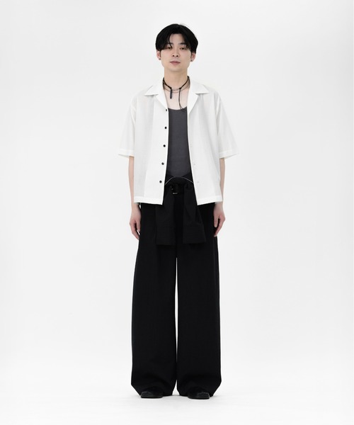 LAPIIS(ラピス)の「FINE WOOL RIPSTOP OPEN COLLAR SHIRT(シャツ/ブラウス・メンズ・ホワイト/ブラック・M/L)」の17枚目の写真