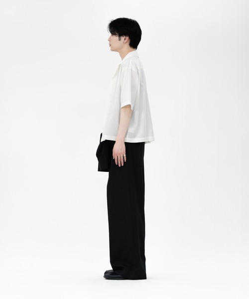 LAPIIS(ラピス)の「FINE WOOL RIPSTOP OPEN COLLAR SHIRT(シャツ/ブラウス・メンズ・ホワイト/ブラック・M/L)」の18枚目の写真