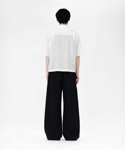 LAPIIS(ラピス)の「FINE WOOL RIPSTOP OPEN COLLAR SHIRT(シャツ/ブラウス・メンズ・ホワイト/ブラック・M/L)」の19枚目の写真