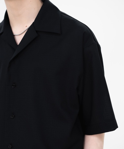 LAPIIS(ラピス)の「FINE WOOL RIPSTOP OPEN COLLAR SHIRT(シャツ/ブラウス・メンズ・ホワイト/ブラック・M/L)」の7枚目の写真