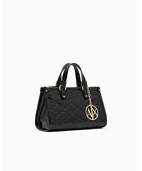 ARMANI EXCHANGE(アルマーニエクスチェンジ)の「【A|X アルマーニ エクスチェンジ】オールオーバーロゴ パテントスモールハンドバッグ(ハンドバッグ・レディース・ブラック・FREE)」の2枚目の写真