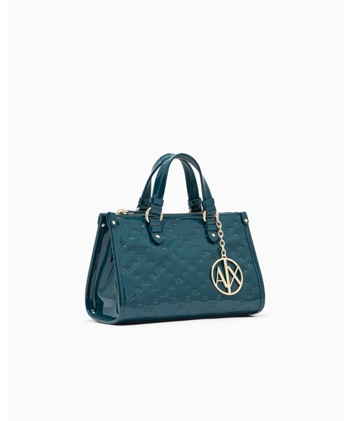 ARMANI EXCHANGE(アルマーニエクスチェンジ)の「【A|X アルマーニ エクスチェンジ】オールオーバーロゴ パテントスモールハンドバッグ(ハンドバッグ・レディース・ブラック・FREE)」の8枚目の写真