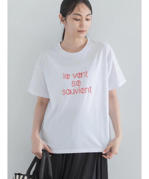 Te chichi(テチチ)の「【接触冷感】ステッチ刺繍ロゴレギュラーTシャツ(Tシャツ/カットソー・レディース・チャコールグレー/オフホワイト/レッド・F)」の21枚目の写真