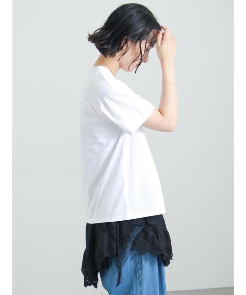 Te chichi(テチチ)の「【接触冷感】ステッチ刺繍ロゴレギュラーTシャツ(Tシャツ/カットソー・レディース・チャコールグレー/オフホワイト/レッド・F)」の15枚目の写真