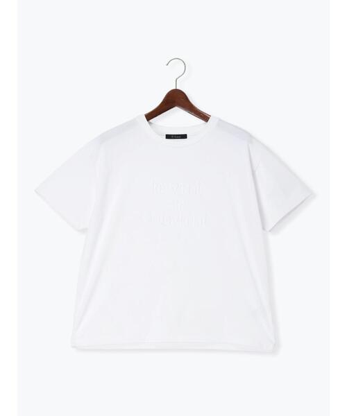 Te chichi(テチチ)の「【接触冷感】ステッチ刺繍ロゴレギュラーTシャツ(Tシャツ/カットソー・レディース・チャコールグレー/オフホワイト/レッド・F)」の12枚目の写真