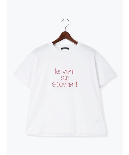 Te chichi(テチチ)の「【接触冷感】ステッチ刺繍ロゴレギュラーTシャツ(Tシャツ/カットソー・レディース・チャコールグレー/オフホワイト/レッド・F)」の10枚目の写真