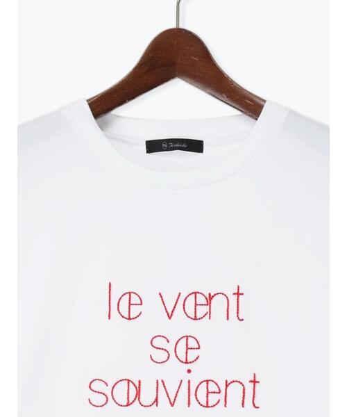 Te chichi(テチチ)の「【接触冷感】ステッチ刺繍ロゴレギュラーTシャツ(Tシャツ/カットソー・レディース・チャコールグレー/オフホワイト/レッド・F)」の8枚目の写真