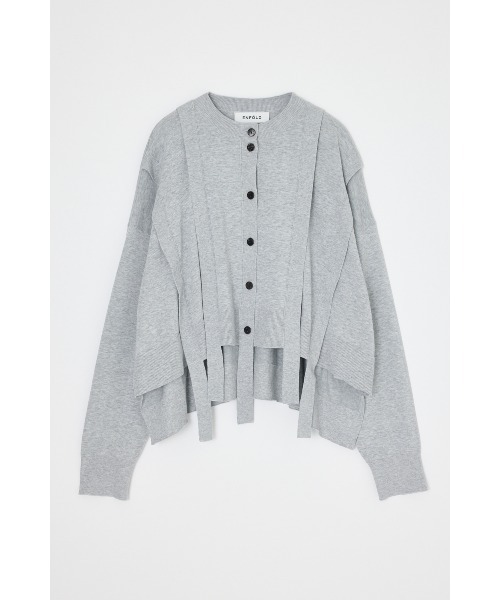 ENFOLD(エンフォルド)の「TAPE DRAPE CARDIGAN(カーディガン/ボレロ・レディース・杢グレー/ブラック・38)」の1枚目の写真