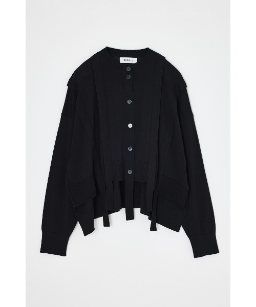 ENFOLD(エンフォルド)の「TAPE DRAPE CARDIGAN(カーディガン/ボレロ・レディース・杢グレー/ブラック・38)」の2枚目の写真