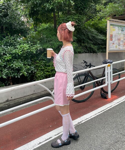HELLO.SANFRANCISCO(ハローサンフランシスコ)の「【HELLO.SANFRANCISCO/ハローサンフランシスコ】レース付ストライプショートパンツ(その他パンツ・レディース・ピンク/ブルー・ONE SIZE)」の14枚目の写真