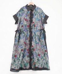 ScoLar(スカラー) ステンドグラス風花柄シャツワンピース