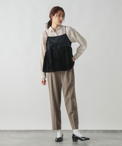 GLOBAL WORK(グローバルワーク)の「ウツクシルエットテーパードパンツ/816132(その他パンツ・レディース・ブルー系その他/グレー系その他/モカ/チャコールグレー/ブラック/ネイビー・X-SMALL/SMALL/MEDIUM/LARGE/X-LARGE/M-Long/XL-Long/L-Long/S-Long/XX-LARGE)」の9枚目の写真