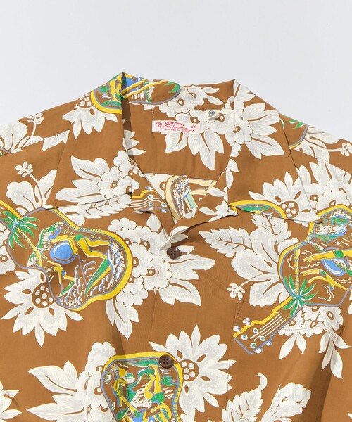SUN SURF(サンサーフ)の「【SUN SURF/サンサーフ】UKULELE MELODYS/S RAYON HAWAIIAN SHIRT(シャツ/ブラウス・メンズ・ネイビー/ブラウン・L/XL)」の3枚目の写真