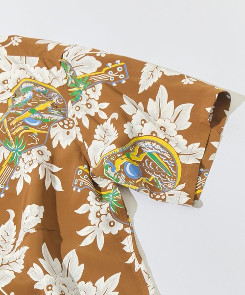 SUN SURF(サンサーフ)の「【SUN SURF/サンサーフ】UKULELE MELODYS/S RAYON HAWAIIAN SHIRT(シャツ/ブラウス・メンズ・ネイビー/ブラウン・L/XL)」の4枚目の写真