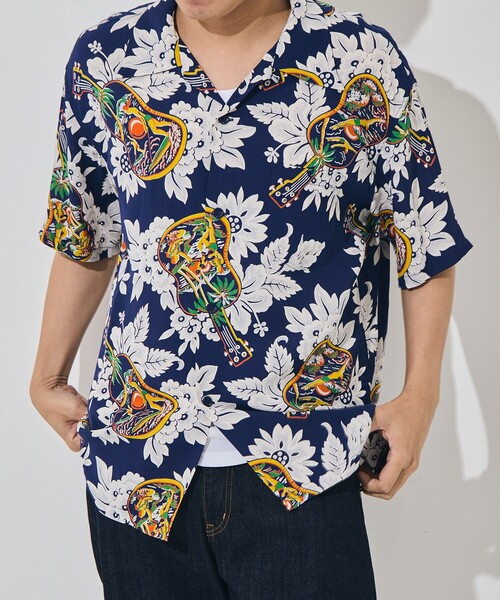 SUN SURF(サンサーフ)の「【SUN SURF/サンサーフ】UKULELE MELODYS/S RAYON HAWAIIAN SHIRT(シャツ/ブラウス・メンズ・ネイビー/ブラウン・L/XL)」の10枚目の写真