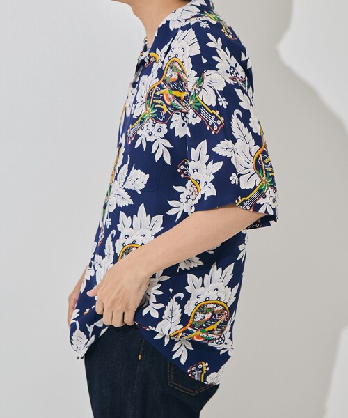 SUN SURF(サンサーフ)の「【SUN SURF/サンサーフ】UKULELE MELODYS/S RAYON HAWAIIAN SHIRT(シャツ/ブラウス・メンズ・ネイビー/ブラウン・L/XL)」の11枚目の写真