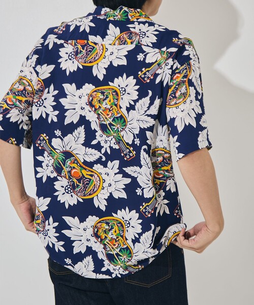 SUN SURF(サンサーフ)の「【SUN SURF/サンサーフ】UKULELE MELODYS/S RAYON HAWAIIAN SHIRT(シャツ/ブラウス・メンズ・ネイビー/ブラウン・L/XL)」の12枚目の写真