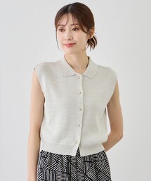 ノースリポロ衿ニット