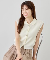 ノースリポロ衿ニット