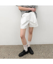 BELTED TWO TUCK SHORT PANTS S (PT-5797)