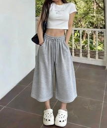 ワイドスウェットハーフパンツ
