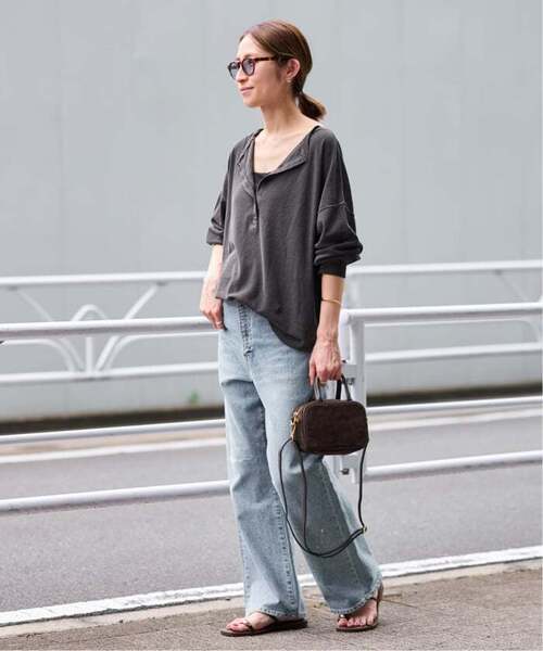 FRAMeWORK(フレームワーク)の「≪追加≫サーフニットヘンリーTee 2(Tシャツ/カットソー・レディース・ネイビー/チャコールグレー/ホワイト・FREE)」の22枚目の写真