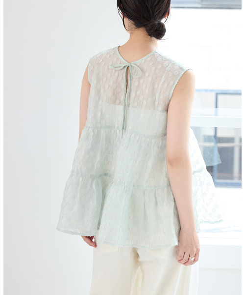IENA(イエナ)の「《WEB限定/追加》TORRAZZO DONNA/トラッゾドンナ ドットブラウス(シャツ/ブラウス・レディース・グリーン/ブラック・FREE)」の2枚目の写真
