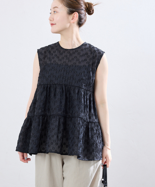 IENA(イエナ)の「《WEB限定/追加》TORRAZZO DONNA/トラッゾドンナ ドットブラウス(シャツ/ブラウス・レディース・グリーン/ブラック・FREE)」の1枚目の写真