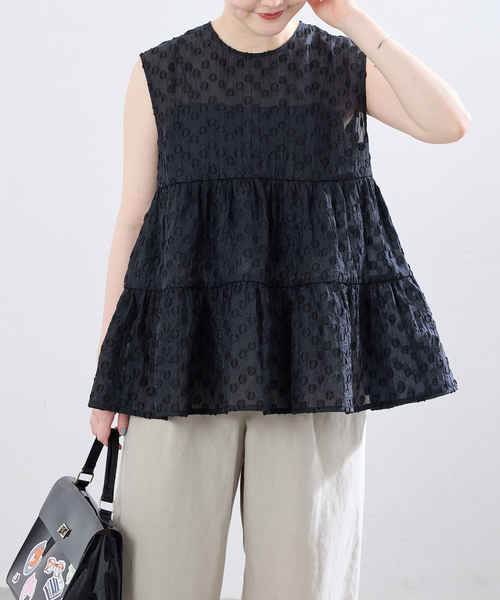 IENA(イエナ)の「《WEB限定/追加》TORRAZZO DONNA/トラッゾドンナ ドットブラウス(シャツ/ブラウス・レディース・グリーン/ブラック・FREE)」の6枚目の写真