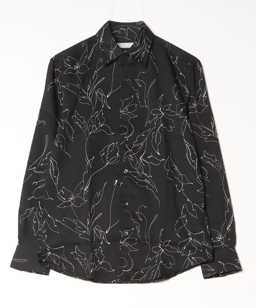 HIGH STREET（ハイストリート）の「HIGH STREET∴フラワードローイングシャツ（シャツ/ブラウス・メンズ・ベージュ/チャコール/ブラック・M/S/L）」の2枚目の写真