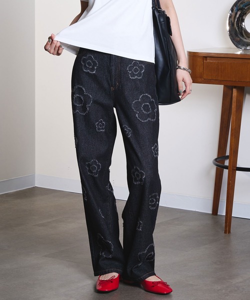 MARY QUANT(マリークワント)の「MARY QUANT/DAISY DENIM PANTS(デニムパンツ・レディース・ブラック・ONE SIZE)」の7枚目の写真